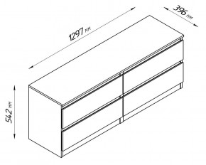 2.03.03.100.4 КАСТОР тумба 4 ящика RU серая в Карталах - kartaly.ok-mebel.com | фото 4