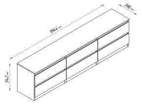 2.03.03.110.4 КАСТОР тумба 6 ящиков RU серая в Карталах - kartaly.ok-mebel.com | фото 4