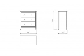 2.08.02.020.14 САГА комод 3 ящика белый/ясень в Карталах - kartaly.ok-mebel.com | фото