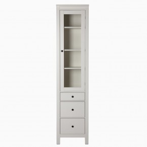 2.08.07.120.1 САГА шкаф с витриной 50 белый RU в Карталах - kartaly.ok-mebel.com | фото