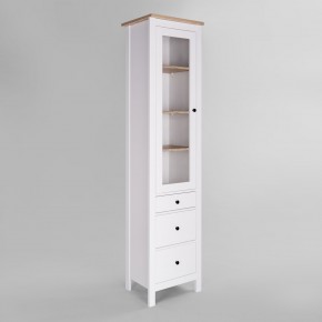 2.08.07.120.14 САГА шкаф с витриной 50 белый/ясень RU в Карталах - kartaly.ok-mebel.com | фото