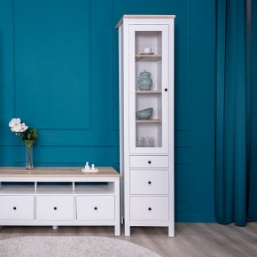 2.08.07.120.14 САГА шкаф с витриной 50 белый/ясень RU в Карталах - kartaly.ok-mebel.com | фото 3