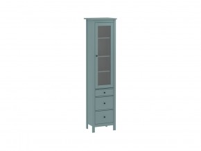 2.08.07.120.6 САГА шкаф с витриной 50 темно-бирюзовый RU в Карталах - kartaly.ok-mebel.com | фото