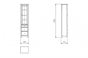 2.08.07.120.6 САГА шкаф с витриной 50 темно-бирюзовый RU в Карталах - kartaly.ok-mebel.com | фото 3