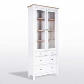 2.08.07.130.14 САГА шкаф с витриной 90 белый/ясень RU в Карталах - kartaly.ok-mebel.com | фото