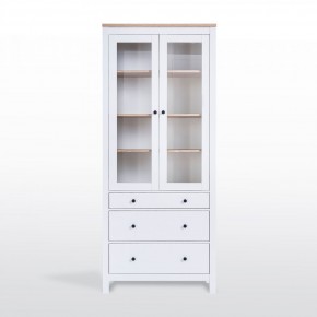 2.08.07.130.14 САГА шкаф с витриной 90 белый/ясень RU в Карталах - kartaly.ok-mebel.com | фото 2