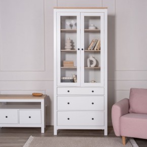 2.08.07.130.14 САГА шкаф с витриной 90 белый/ясень RU в Карталах - kartaly.ok-mebel.com | фото 4