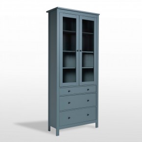2.08.07.130.6 САГА шкаф с витриной 90 темно-бирюзовый RU в Карталах - kartaly.ok-mebel.com | фото