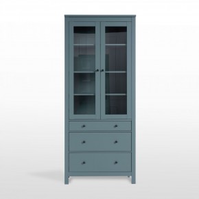 2.08.07.130.6 САГА шкаф с витриной 90 темно-бирюзовый RU в Карталах - kartaly.ok-mebel.com | фото 2