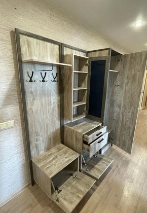 АМЕЛИ Прихожая (Дуб Юкон/Бетон темный) в Карталах - kartaly.ok-mebel.com | фото 3
