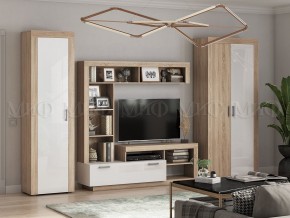 Ангара Шкаф 2-х створчатый (Белый глянец/Сонома) в Карталах - kartaly.ok-mebel.com | фото 3