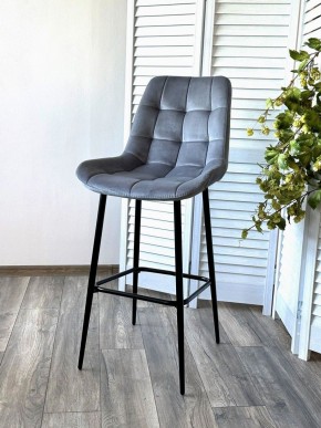 Барный стул ХОФМАН, цвет H-14 Серый, велюр / черный каркас М-City в Карталах - kartaly.ok-mebel.com | фото 3