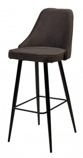 Барный стул NEPAL-BAR ГРАФИТ #14, велюр/ черный каркас (H=78cm) М-City в Карталах - kartaly.ok-mebel.com | фото