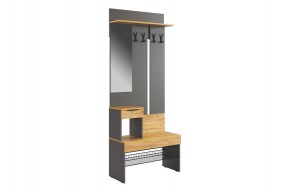 БАСКО Прихожая К4 (графит) в Карталах - kartaly.ok-mebel.com | фото 2