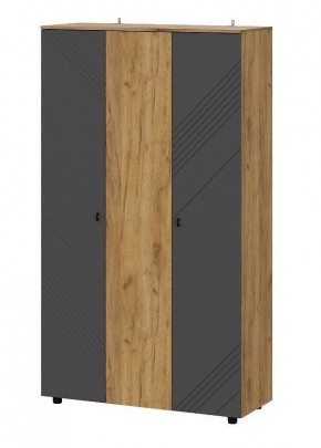 БАЙКАЛ Шкаф трехстворчатый (Графит/Дуб золотой) в Карталах - kartaly.ok-mebel.com | фото