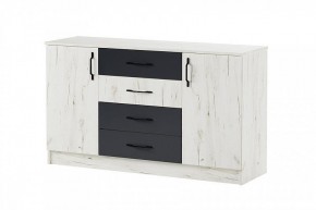 БЕАТРИС Комод К1400 (дуб крафт белый/антрацит) в Карталах - kartaly.ok-mebel.com | фото 2