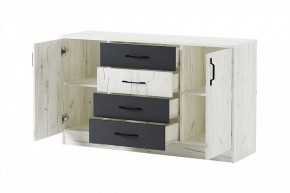 БЕАТРИС Комод К1400 (дуб крафт белый/антрацит) в Карталах - kartaly.ok-mebel.com | фото 3