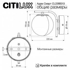 Бра Citilux Адам Смарт CL228B313 в Карталах - kartaly.ok-mebel.com | фото 8