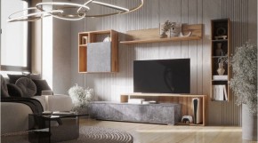 ДАЛЛАС Гостиная (модульная) цемент темный в Карталах - kartaly.ok-mebel.com | фото