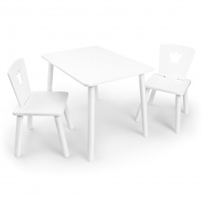 Детский комплект стол и два стула «Корона» Rolti Baby (белый/белый, массив березы/мдф) в Карталах - kartaly.ok-mebel.com | фото
