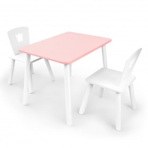 Детский комплект стол и два стула «Корона» Rolti Baby (розовый/белый, массив березы/мдф) в Карталах - kartaly.ok-mebel.com | фото