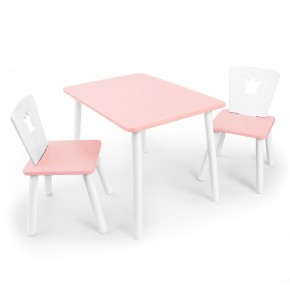 Детский комплект стол и два стула «Корона» Rolti Baby (розовый/розовый, массив березы/мдф) в Карталах - kartaly.ok-mebel.com | фото