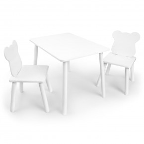 Детский комплект стол и два стула «Мишка» Rolti Baby (белый/белый, массив березы/мдф) в Карталах - kartaly.ok-mebel.com | фото