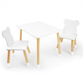 Детский комплект стол и два стула «Мишка» Rolti Baby (белый/береза, массив березы/мдф) в Карталах - kartaly.ok-mebel.com | фото