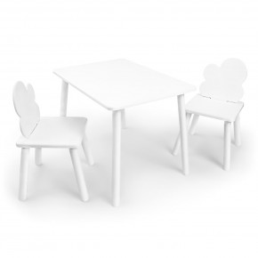 Детский комплект стол и два стула «Облачко» Rolti Baby (белый/белый, массив березы/мдф) в Карталах - kartaly.ok-mebel.com | фото