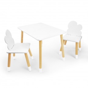 Детский комплект стол и два стула «Облачко» Rolti Baby (белый/береза, массив березы/мдф) в Карталах - kartaly.ok-mebel.com | фото