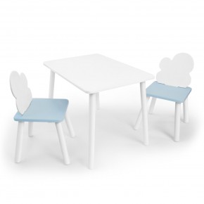 Детский комплект стол и два стула «Облачко» Rolti Baby (белый/голубой, массив березы/мдф) в Карталах - kartaly.ok-mebel.com | фото
