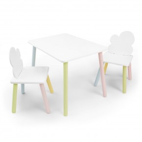 Детский комплект стол и два стула «Облачко» Rolti Baby (белый/цветной, массив березы/мдф) в Карталах - kartaly.ok-mebel.com | фото