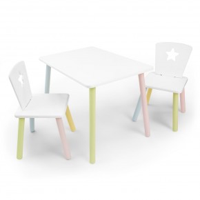 Детский комплект стол и два стула «Звезда» Rolti Baby (белый/цветной, массив березы/мдф) в Карталах - kartaly.ok-mebel.com | фото