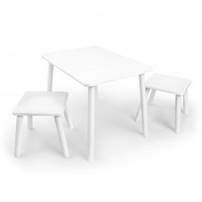 Детский комплект стол и два табурета Rolti Baby (белая столешница/белое сиденье/белые ножки) в Карталах - kartaly.ok-mebel.com | фото