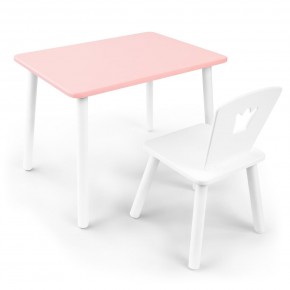 Детский комплект стол и стул «Корона» Rolti Baby (розовый/белый, массив березы/мдф) в Карталах - kartaly.ok-mebel.com | фото