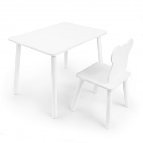 Детский комплект стол и стул «Мишка» Rolti Baby (белый/белый, массив березы/мдф) в Карталах - kartaly.ok-mebel.com | фото