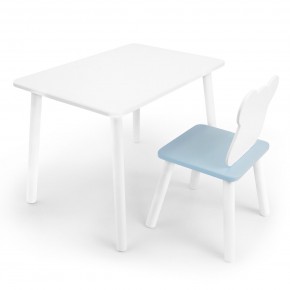 Детский комплект стол и стул «Мишка» Rolti Baby (белый/голубой, массив березы/мдф) в Карталах - kartaly.ok-mebel.com | фото