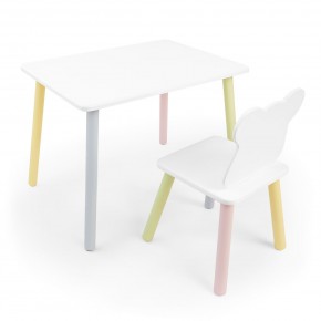 Детский комплект стол и стул «Мишка» Rolti Baby (белый/цветной, массив березы/мдф) в Карталах - kartaly.ok-mebel.com | фото