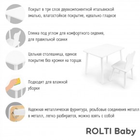 Детский комплект стол и стул Мишка Rolti Baby с накладкой Алфавит (белая столешница/белое сиденье/белые ножки) в Карталах - kartaly.ok-mebel.com | фото 3