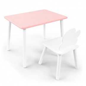 Детский комплект стол и стул «Облачко» Rolti Baby (розовый/белый, массив березы/мдф) в Карталах - kartaly.ok-mebel.com | фото