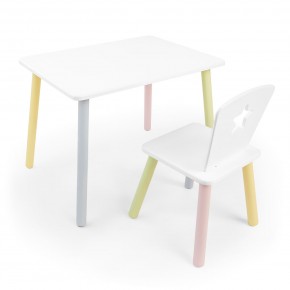 Детский комплект стол и стул «Звезда» Rolti Baby (белый/цветной, массив березы/мдф) в Карталах - kartaly.ok-mebel.com | фото