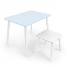 Детский комплект стол и табурет Rolti Baby (голубая столешница/белое сиденье/белые ножки) в Карталах - kartaly.ok-mebel.com | фото