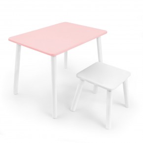 Детский комплект стол и табурет Rolti Baby (розовая столешница/белое сиденье/белые ножки) в Карталах - kartaly.ok-mebel.com | фото 1