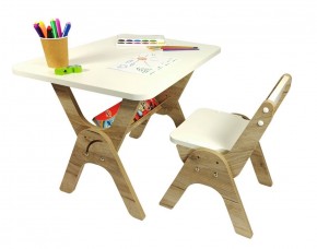 Детский растущий стол-парта и стул Я САМ "Умка" (Дуб/Серый) в Карталах - kartaly.ok-mebel.com | фото 4