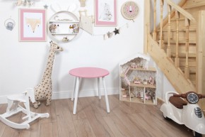 Детский стол круглый Rolti Baby (розовый/белый, массив березы/мдф) в Карталах - kartaly.ok-mebel.com | фото
