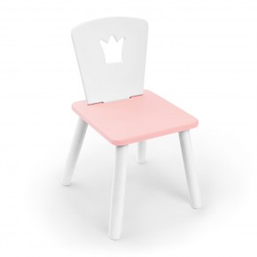 Детский стул Rolti Baby «Корона» (белый/розовый/белый, массив березы/мдф) в Карталах - kartaly.ok-mebel.com | фото 1