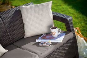 Диван пластиковый Корфу Макс (Corfu love seat max) коричневый в Карталах - kartaly.ok-mebel.com | фото 3