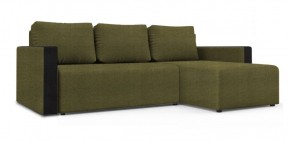 Диван угловой Алиса 3 Shaggy GREEN - TEOS BLACK в Карталах - kartaly.ok-mebel.com | фото