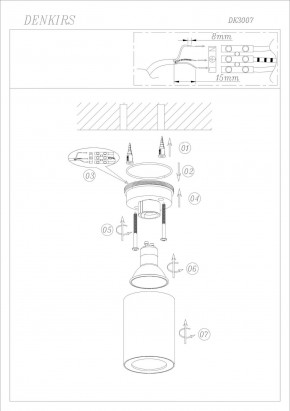 DK3007-BK Накладной светильник влагозащ., IP 44, 15 Вт, GU10, черный, алюминий в Карталах - kartaly.ok-mebel.com | фото 6