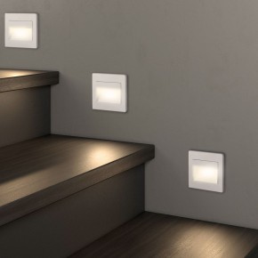 DK3050-WH Светильник встраиваемый в стену, IP 20, LED 3000, 1 Вт, белый, пластик в Карталах - kartaly.ok-mebel.com | фото 6